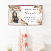 Gefeliciteerd Afstuderen Foto Tropisch Bohemiaans Spandoek (Insitu)