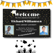 Gefeliciteerd Afstuderen Foto zwart-wit Spandoek