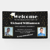 Gefeliciteerd Afstuderen Foto zwart-wit Spandoek (Horizontaal)