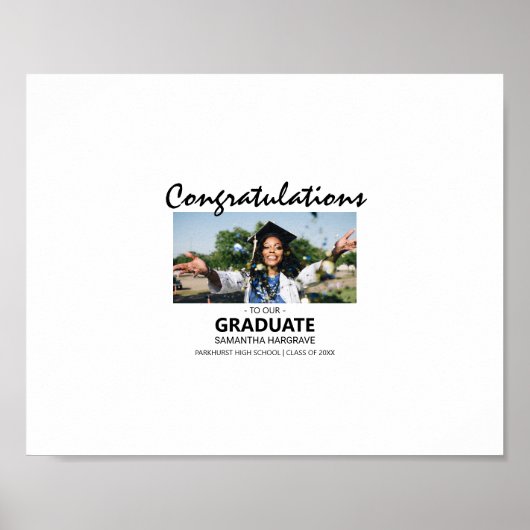 Gefeliciteerd Afstuderen | Fotogasthandtekening Poster (Voorkant)