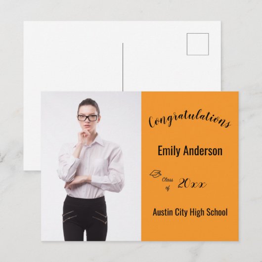 Gefeliciteerd Afstuderen Fotojaar School Briefkaart (Voorkant / Achterkant)