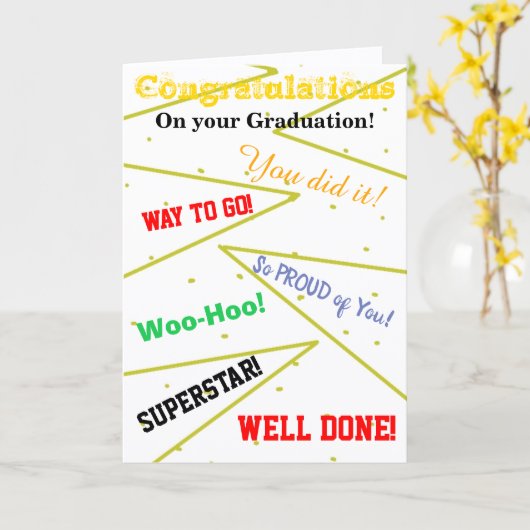 Gefeliciteerd Afstuderen Fun Wenskaart Kaart (Gele Bloem)