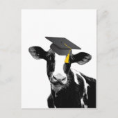 Gefeliciteerd Afstuderen Funny Cow in Pet Briefkaart (Voorkant)