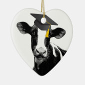 Gefeliciteerd Afstuderen Funny Cow in Pet Keramisch Ornament (Rechts)