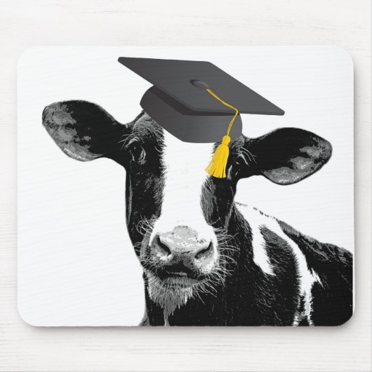 Gefeliciteerd Afstuderen Funny Cow in Pet Muismat (Voorkant)