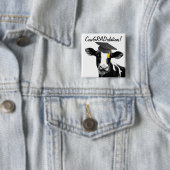 Gefeliciteerd Afstuderen Funny Cow in Pet Vierkante Button 5,1 Cm (In situ)