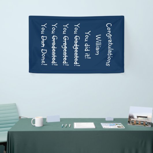 Gefeliciteerd Afstuderen Funny Graduation Party Spandoek (Beurs)