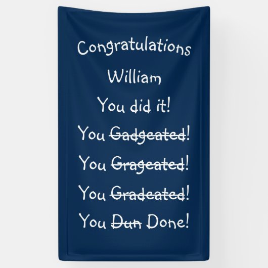 Gefeliciteerd Afstuderen Funny Graduation Party Spandoek (Verticaal)