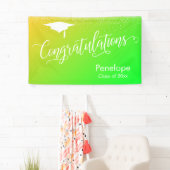 Gefeliciteerd Afstuderen Geel & Groen Gradient Spandoek (Insitu)