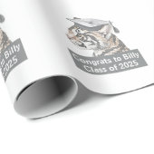 Gefeliciteerd Afstuderen gepersonaliseerd Cadeaupapier (Rol Hoek)