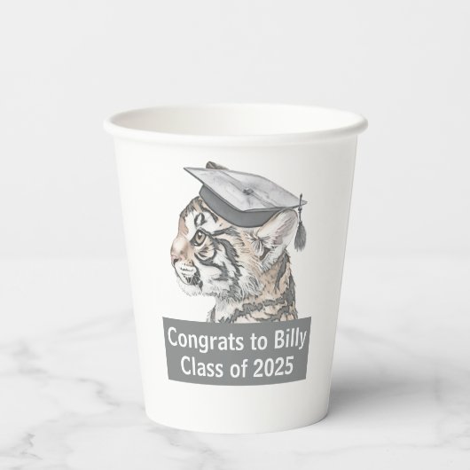 Gefeliciteerd Afstuderen gepersonaliseerd Papieren Bekers (Achterkant)