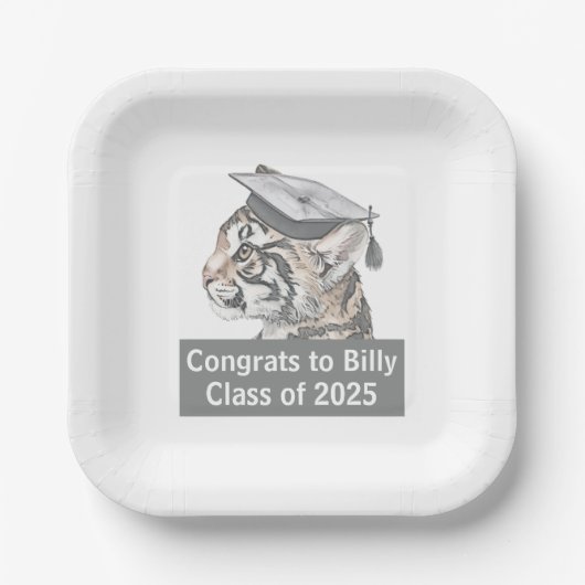 Gefeliciteerd Afstuderen gepersonaliseerd Papieren Bordje (Voorkant)