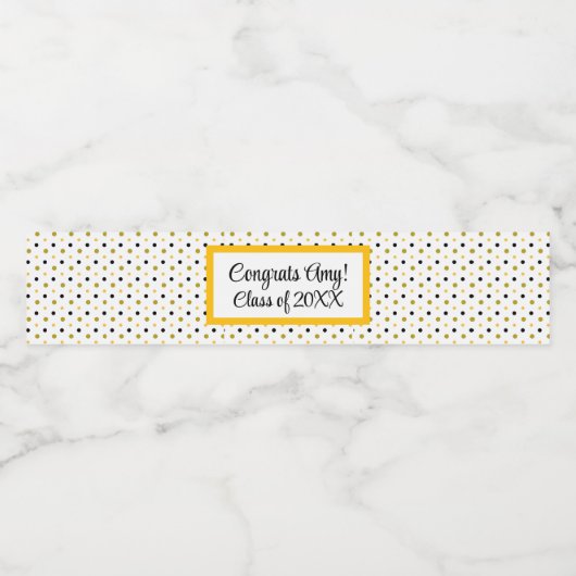 Gefeliciteerd Afstuderen Gepersonaliseerde Klasse  Waterfles Etiket (Enkel label)