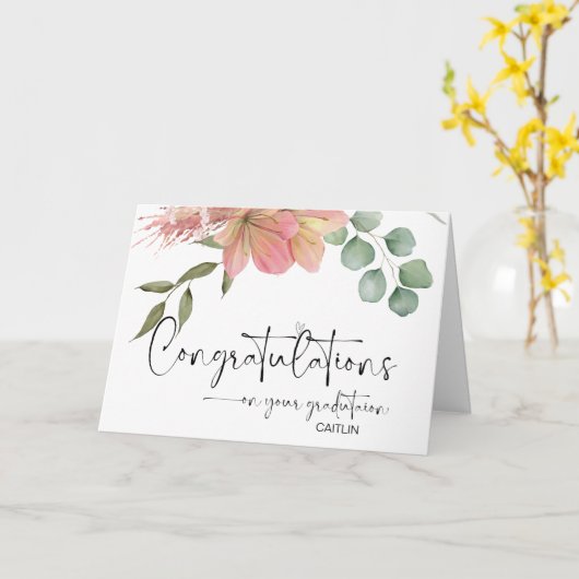 Gefeliciteerd Afstuderen Gift College Afstuderen Kaart (Gele Bloem)