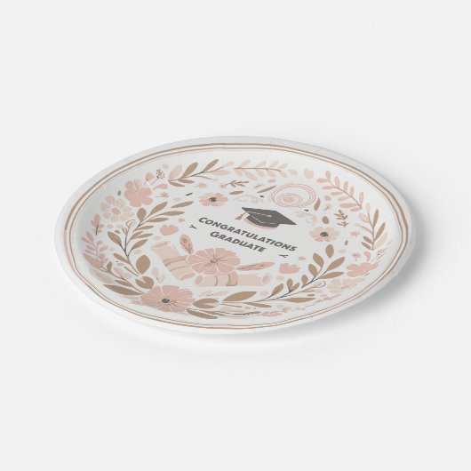 Gefeliciteerd Afstuderen Girly Papieren Bordje (Gekanteld)