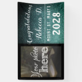 Gefeliciteerd Afstuderen Glitter Elegant Modern Bl Spandoek (Verticaal)