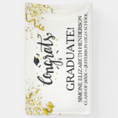 Gefeliciteerd Afstuderen Gold Confetti Streamers o Spandoek (Verticaal)