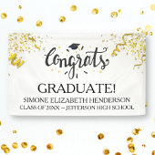 Gefeliciteerd Afstuderen Gold Confetti Streamers o Spandoek