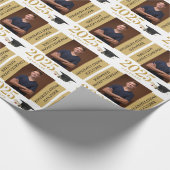 Gefeliciteerd Afstuderen Gold en zwarte foto Cadeaupapier (Hoek)