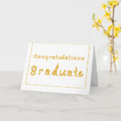 Gefeliciteerd Afstuderen Gold Fabric Font Letters Kaart (Gele Bloem)