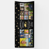 Gefeliciteerd Afstuderen Gold Foil 18 Foto Collage Spandoek (Verticaal)