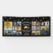 Gefeliciteerd Afstuderen Gold Foil 18 Foto Collage Spandoek (Horizontaal)