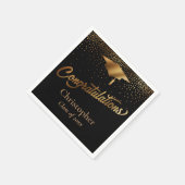 Gefeliciteerd, Afstuderen, Gold-klasse op zwart Servet (Hoek)