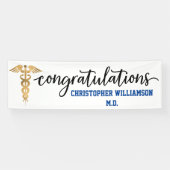 Gefeliciteerd Afstuderen Gold Medical Doctor Spandoek (Horizontaal)