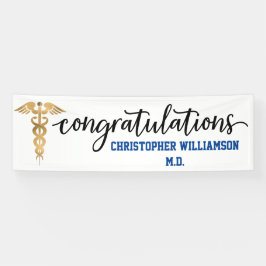 Gefeliciteerd Afstuderen Gold Medical Doctor Spandoek