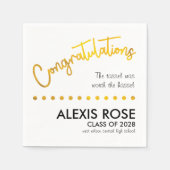 Gefeliciteerd Afstuderen Gold Script Paper Napkin Servet (Voorkant)