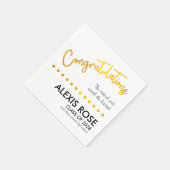 Gefeliciteerd Afstuderen Gold Script Paper Napkin Servet (Hoek)