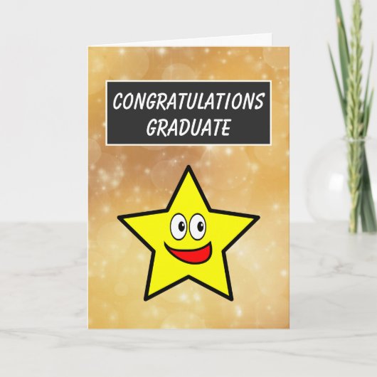 Gefeliciteerd Afstuderen Gold Star-Afstuderen Kaart (Voorkant)