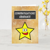 Gefeliciteerd Afstuderen Gold Star-Afstuderen Kaart (Gele Bloem)