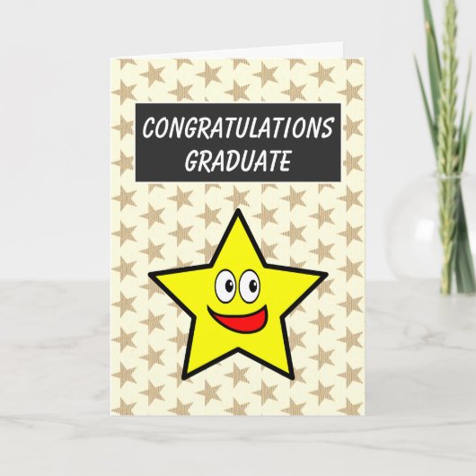 Gefeliciteerd Afstuderen Gold Star-Afstuderen Kaart (Voorkant)