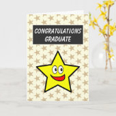 Gefeliciteerd Afstuderen Gold Star-Afstuderen Kaart (Gele Bloem)