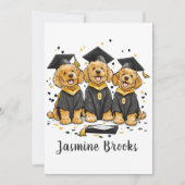 Gefeliciteerd Afstuderen Goldendoodle Dogs Aankondiging (Voorkant)