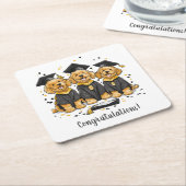 Gefeliciteerd Afstuderen Goldendoodle Dogs Kartonnen Onderzetters (Schuin)