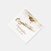 Gefeliciteerd, Afstuderen, Goudklasse op Wit Servet (Hoek)