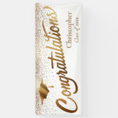 Gefeliciteerd, Afstuderen, Goudklasse op Wit Spandoek (Verticaal)