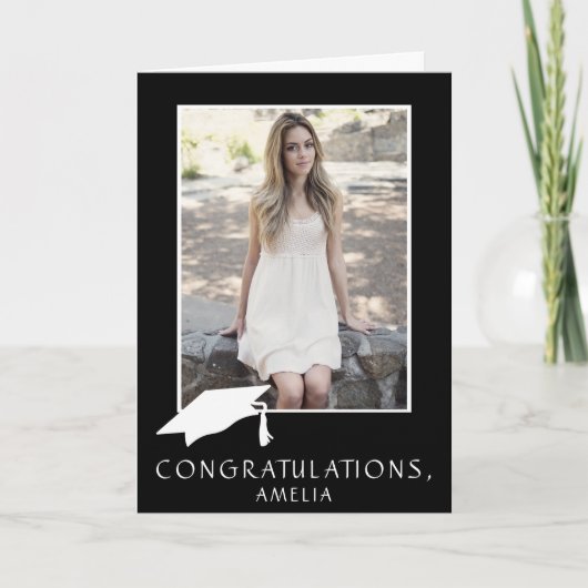 Gefeliciteerd Afstuderen Graduation Cap Foto Kaart (Voorkant)