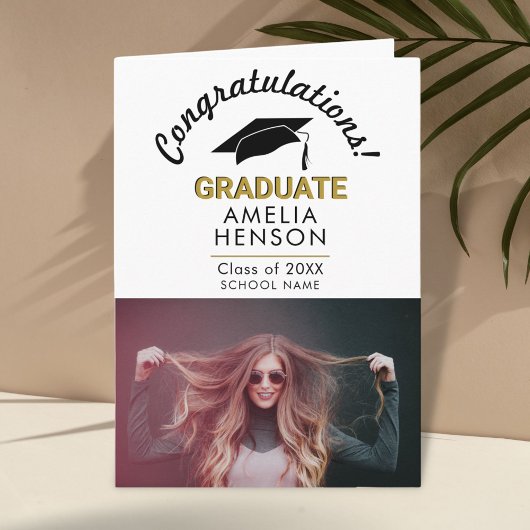 Gefeliciteerd Afstuderen Graduation Cap Foto Kaart