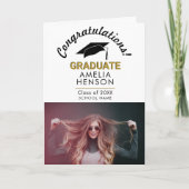 Gefeliciteerd Afstuderen Graduation Cap Foto Kaart (Voorkant)