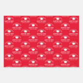 Gefeliciteerd Afstuderen Graduation Cap red black Inpakpapier Vel (Voorkant)