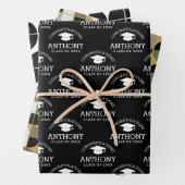 Gefeliciteerd Afstuderen Gradup Cap zwart goud Inpakpapier Vel (In situ)