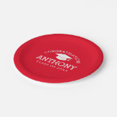 Gefeliciteerd Afstuderen Gradup rood wit Papieren Bordje (Gekanteld)