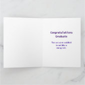 Gefeliciteerd Afstuderen grappig vers binnen Kaart (Binnen)