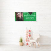 Gefeliciteerd Afstuderen Green Confetti Foto Spandoek (Insitu)