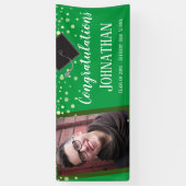 Gefeliciteerd Afstuderen Green Confetti Foto Spandoek (Verticaal)
