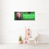 Gefeliciteerd Afstuderen Green Confetti Foto Spandoek (Insitu)
