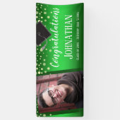 Gefeliciteerd Afstuderen Green Confetti Foto Spandoek (Verticaal)